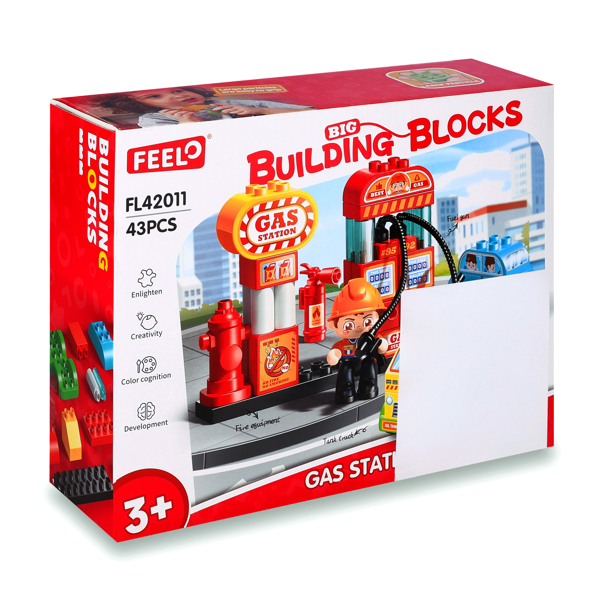 Дитячий конструктор FEELO TOYS Автозаправка, 43 деталі, від 3 років (FL42011)